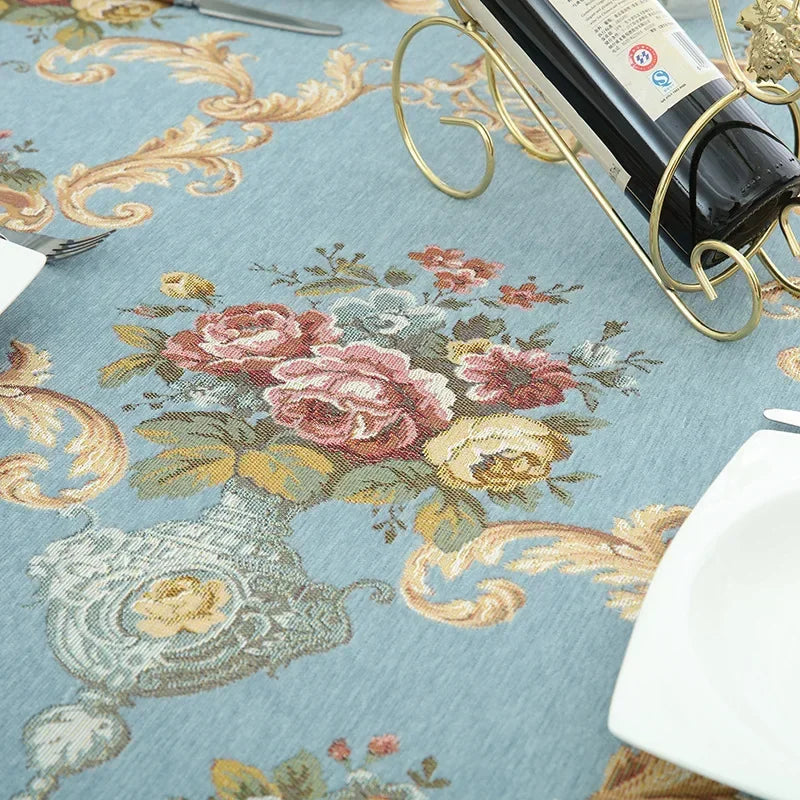 Toalha de mesa jacquard de luxo, banquete de casamento, festa, chenille, capa de móveis, casa, borlas, capas de mesa