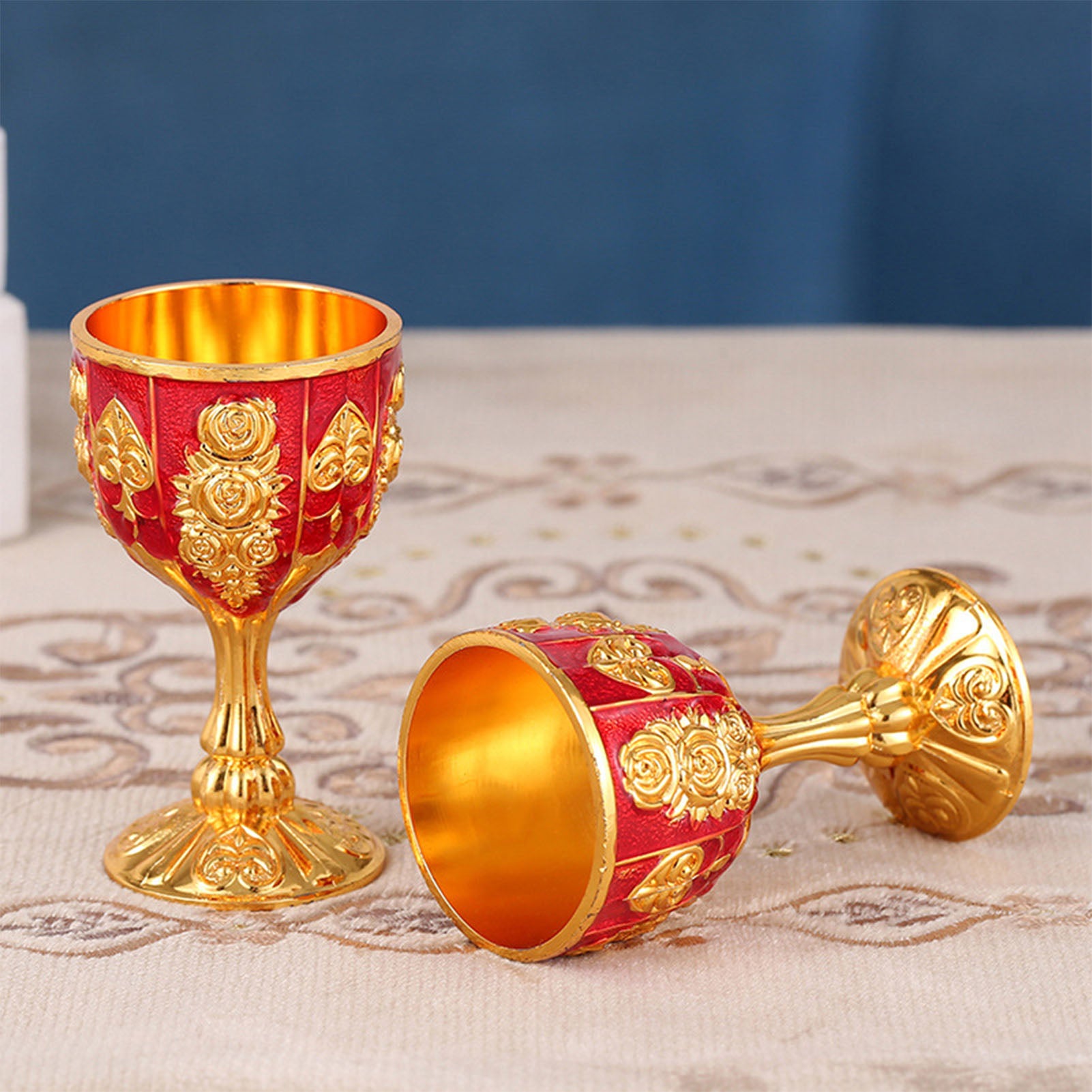 Copo de vinho estilo retro Cálice, Europeus, Medieval Clássicos, Metal, Família, Amigo, Presente vizinho