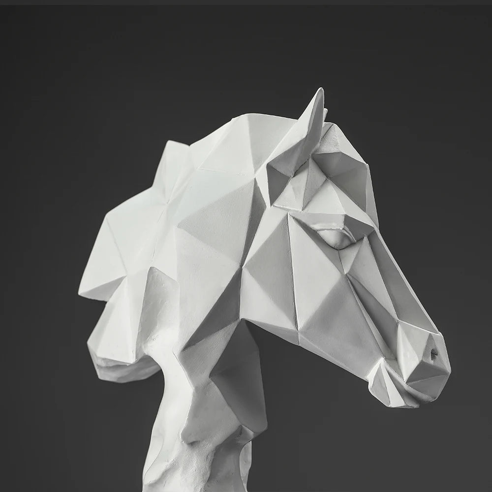Escultura Cabeça de Cavalo para Decoração Interior, Figura De Cavalo Colecionável, Ornamento De Resina, Arte Exclusiva, Poligonal, 1PC