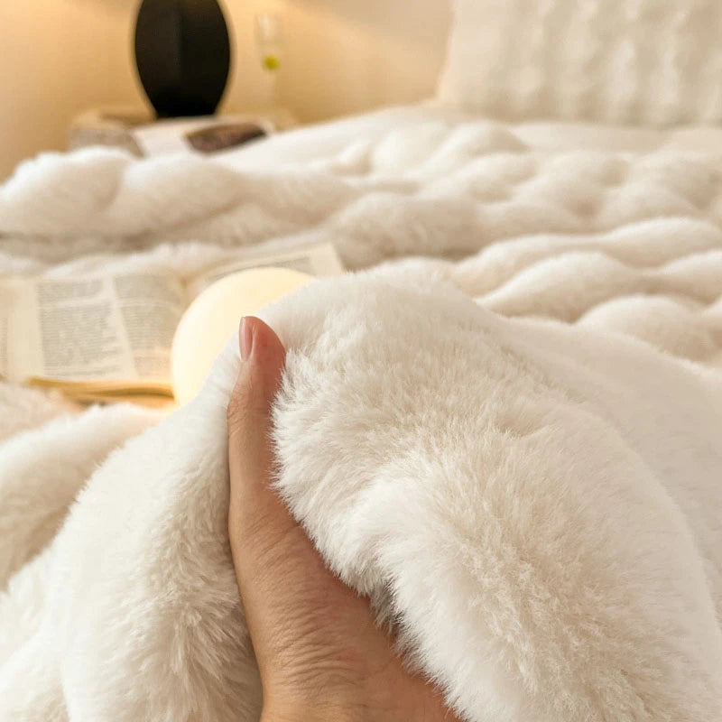 Cobertor luxuoso de pele sintética de coelho, cobertor macio de inverno para casa, cama, sofá, 100x150cm, 150x200cm, 200x230cm