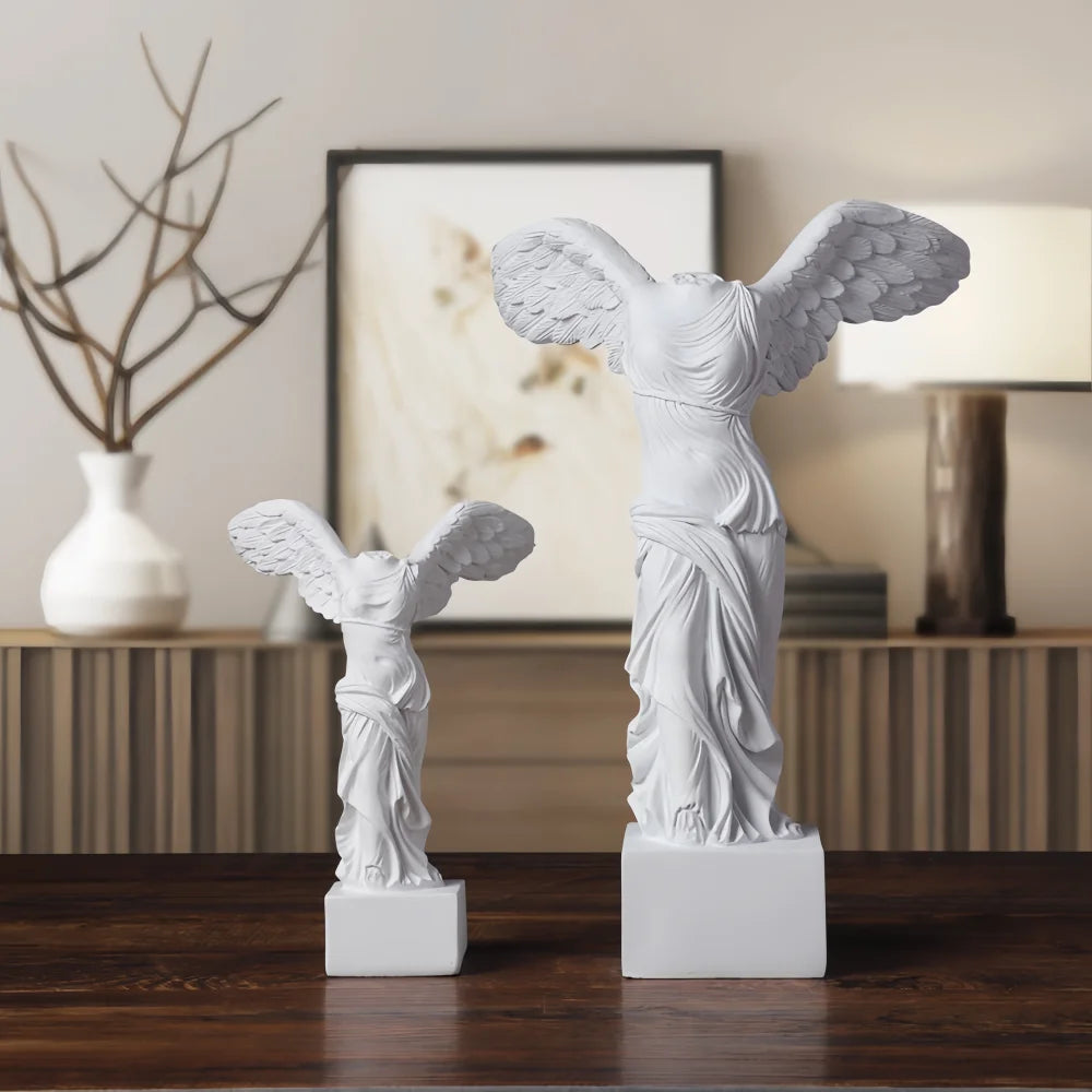 Estátua da mitologia grega para a decoração Home, deusa da vitória Victoria Figurines, vitória alada da escultura Samochromatic da resina