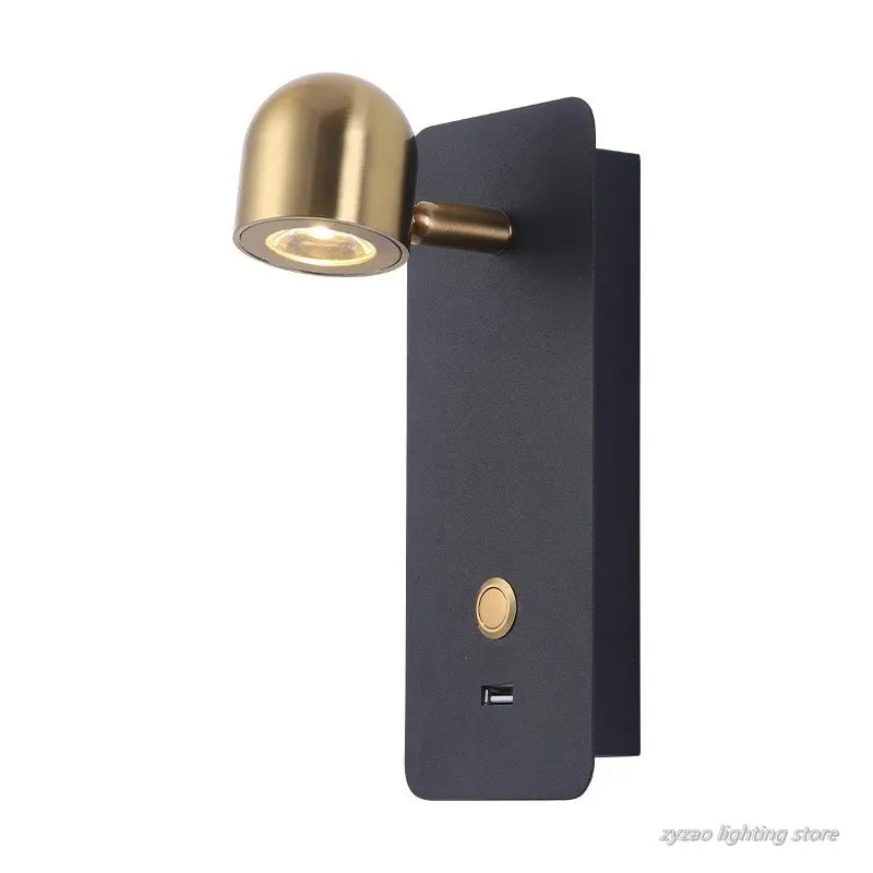 Nordic interior simples decorativo lâmpadas de parede do hotel quarto cabeceira lâmpada leitura interruptor chave usb recarregável luzes parede cabeceira