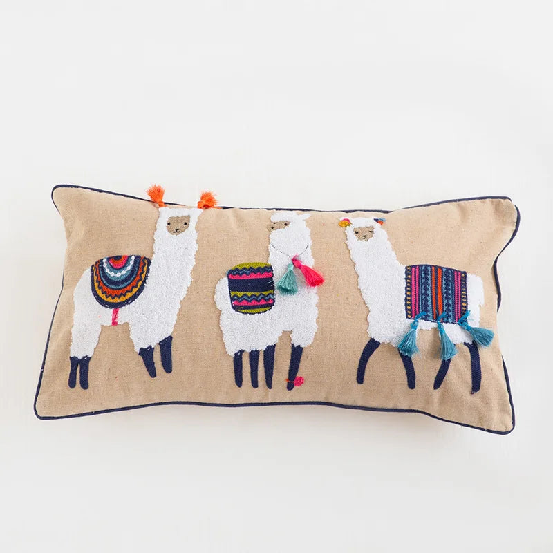 Almofada de alpaca indiana para cadeira de escritório, fronhas coloridas, decoração criativa, sofá, decoração do quarto