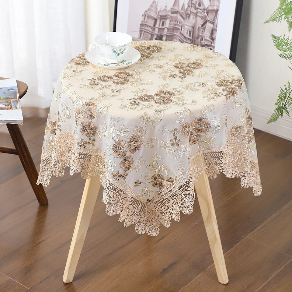 Battilo-Toalha De Mesa De Renda Bordada Retangular, Cobertura De Mesa De Luxo, Toalhas De Mesa De Café, Mesas De Jantar, Casa, Decoração De Casamento