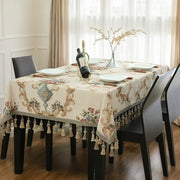 Toalha de mesa jacquard de luxo, banquete de casamento, festa, chenille, capa de móveis, casa, borlas, capas de mesa