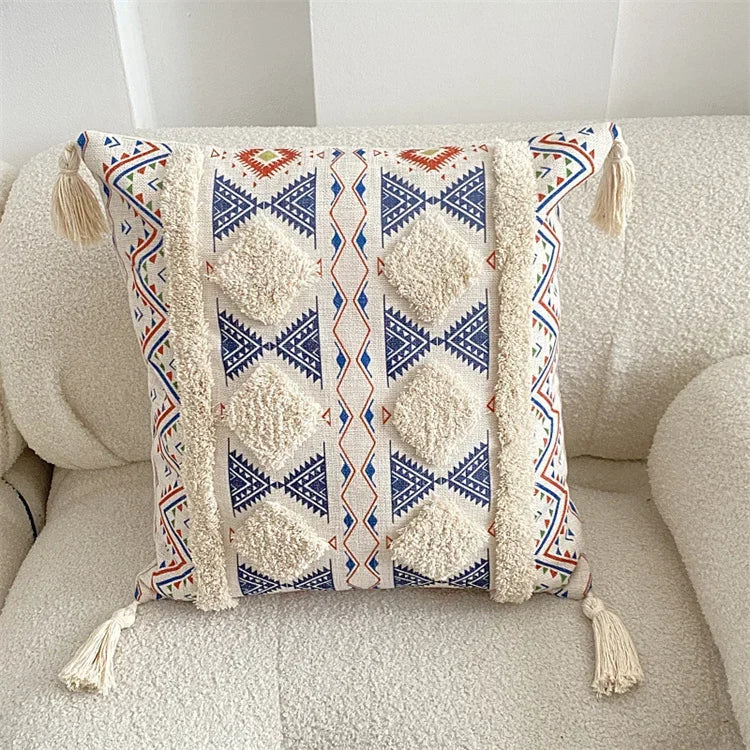 Capa de Almofada Boho Adornada em Algodão - Casa Ornato