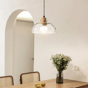 Lustre de Vidro Transparente com LED Moderno - Casa Ornato