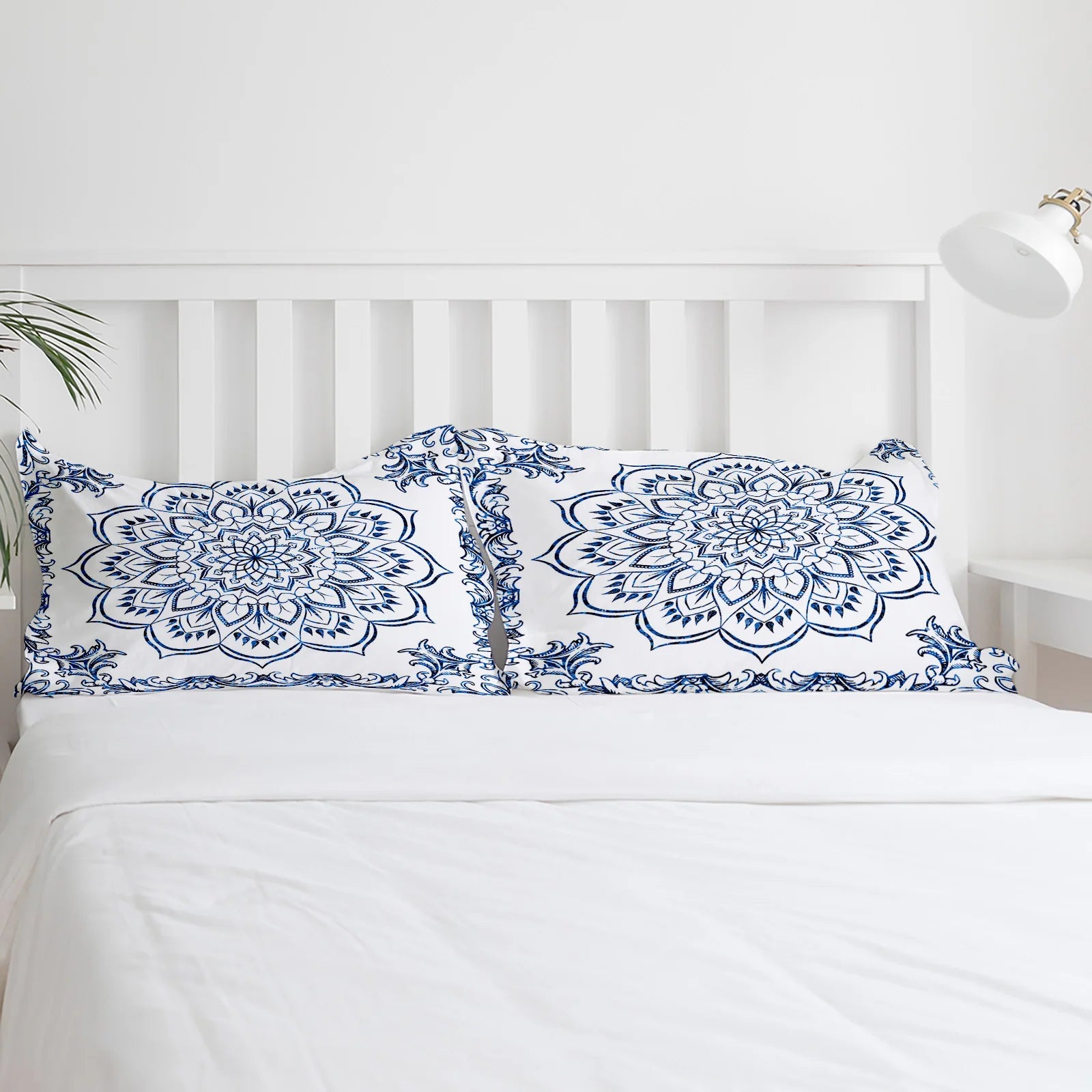 Conjunto de Cama Mandala Azul Boêmio Elegante - Casa Ornato