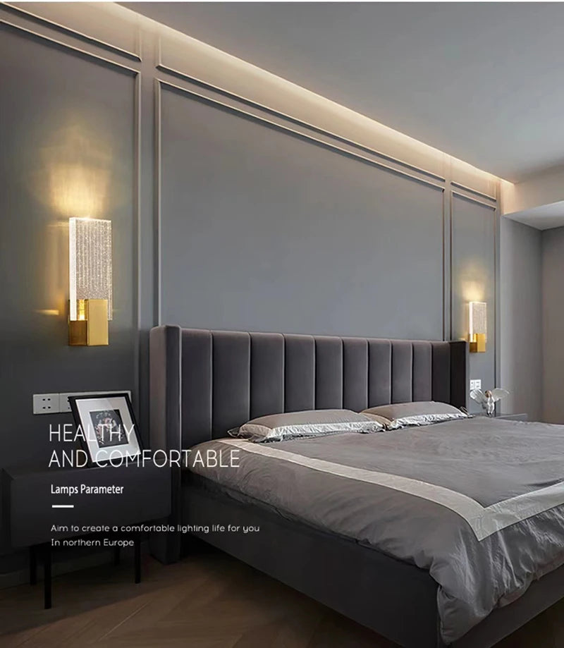 Bolha de cristal lâmpadas parede moderna iluminação led ouro arandelas parede interior sala estar fundo tv quarto corredor decoração casa lustre