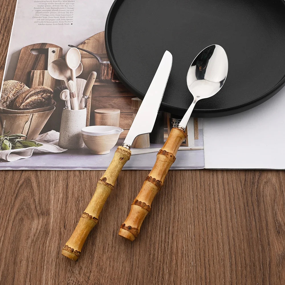 Conjunto de Talheres Bamboo Élitaire – 24 Peças - Casa Ornato