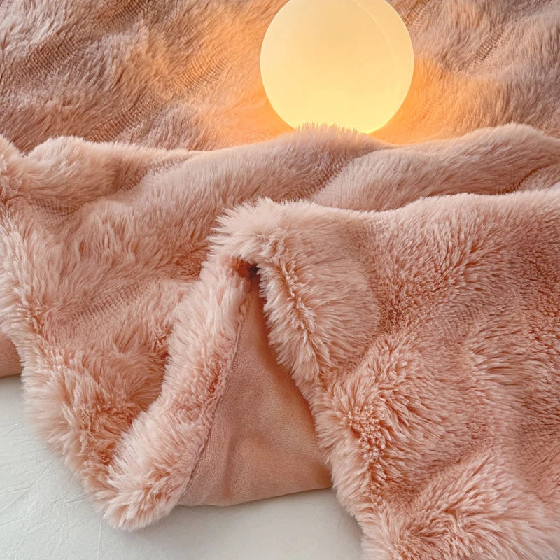 Cobertor luxuoso de pele sintética de coelho, cobertor macio de inverno para casa, cama, sofá, 100x150cm, 150x200cm, 200x230cm