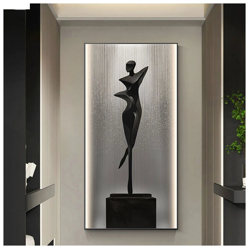 Pintura em Tela de Estátua Moderna - Casa Ornato