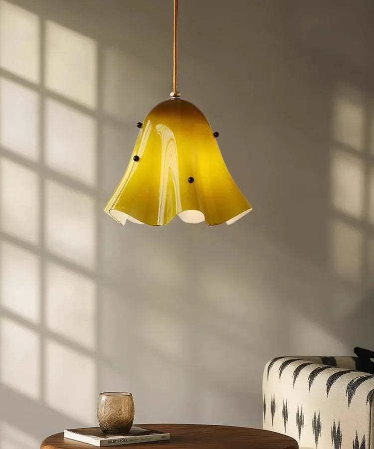 Lustre de vidro vintage francês-lâmpada de cabeceira criativa colorida para quarto-luz retrô de passagem para corredor e entrada