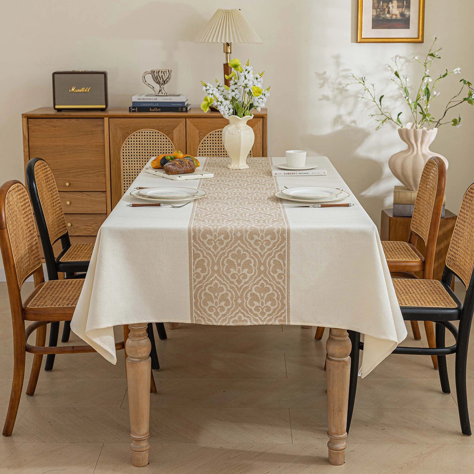 Battilo vintage retângulo toalha de mesa de linho capa de mesa à prova dwaterproof água resistente a manchas para mesa de jantar decoração da cozinha