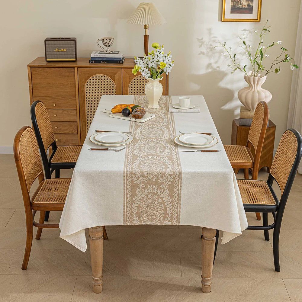 Battilo vintage retângulo toalha de mesa de linho capa de mesa à prova dwaterproof água resistente a manchas para mesa de jantar decoração da cozinha