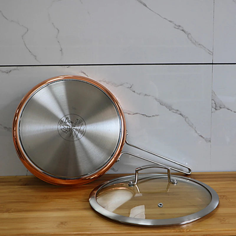 Conjunto de Panelas Marteladas em Cobre e Aço Inoxidável - Casa Ornato