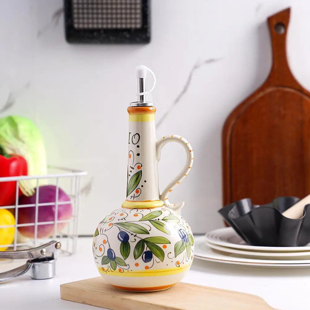 Culinaire Élégance - Dispenser de Azeite em Cerâmica 700ml - Casa Ornato