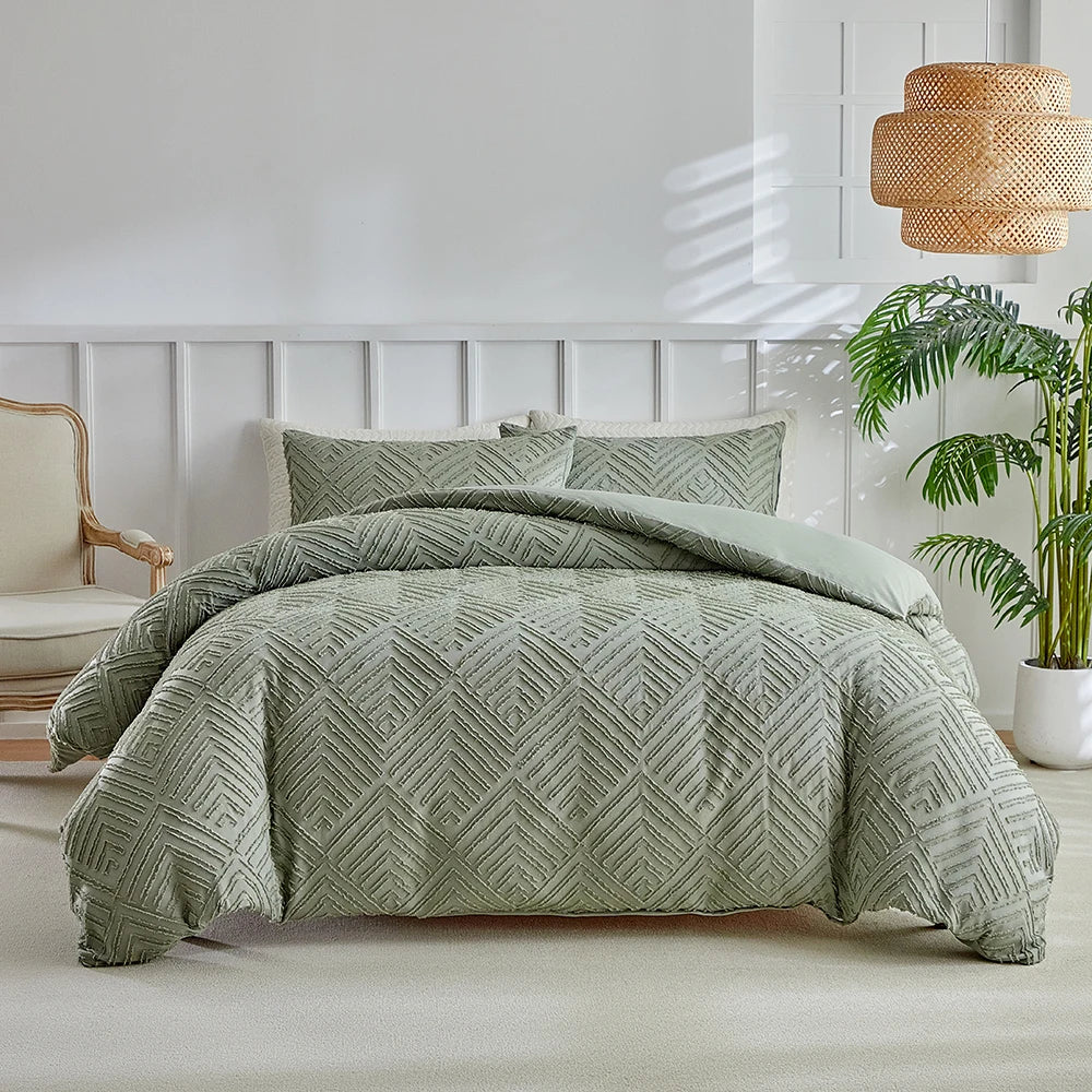 Elegância Textural: Conjunto de Edredom e Fronhas - Casa Ornato