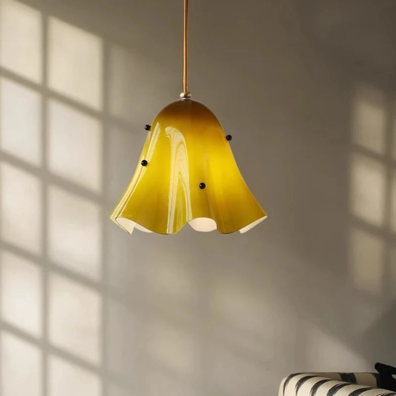 Lustre de vidro vintage francês-lâmpada de cabeceira criativa colorida para quarto-luz retrô de passagem para corredor e entrada