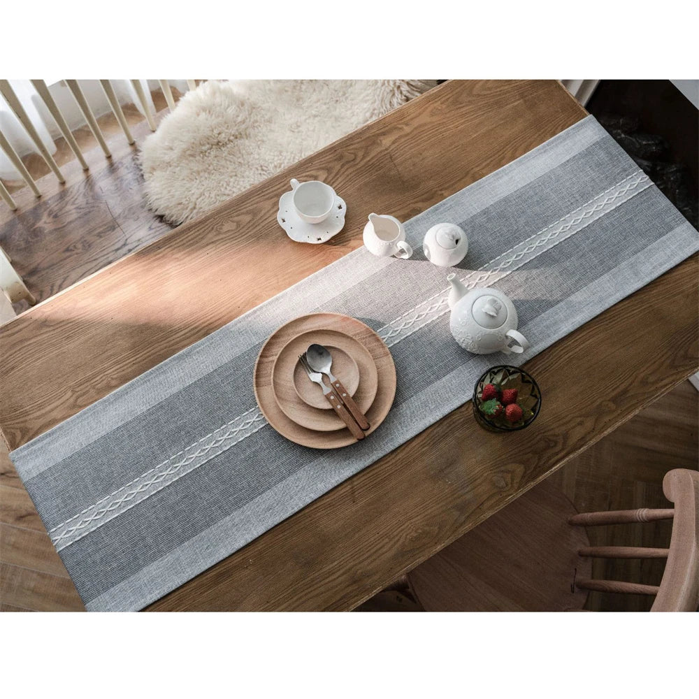 Corredor de mesa verde nórdico jacquard geométrico bandeira de mesa franja chá país toalha de mesa corredores para mesa de jantar capa decoração