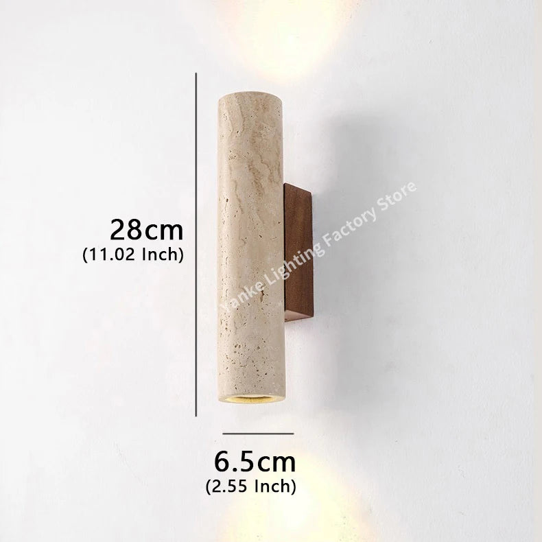 Nordic de alta qualidade conduziu a lâmpada parede travertino pedra natural arandela luz com lâmpada e27 para o quarto sala estar corredor luz parede
