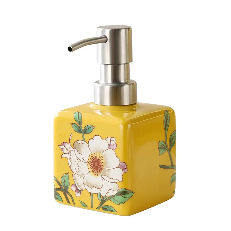 Dispensador de sabão 200ml, garrafa de lavagem das mãos, shampoo de cerâmica, gel de banho, cabeça de bomba de aço inoxidável, garrafa de loção, dispensador de shampoo