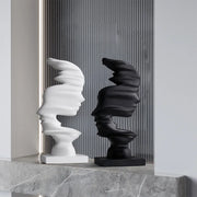 Escultura Abstrata de Rosto em Resina - Casa Ornato