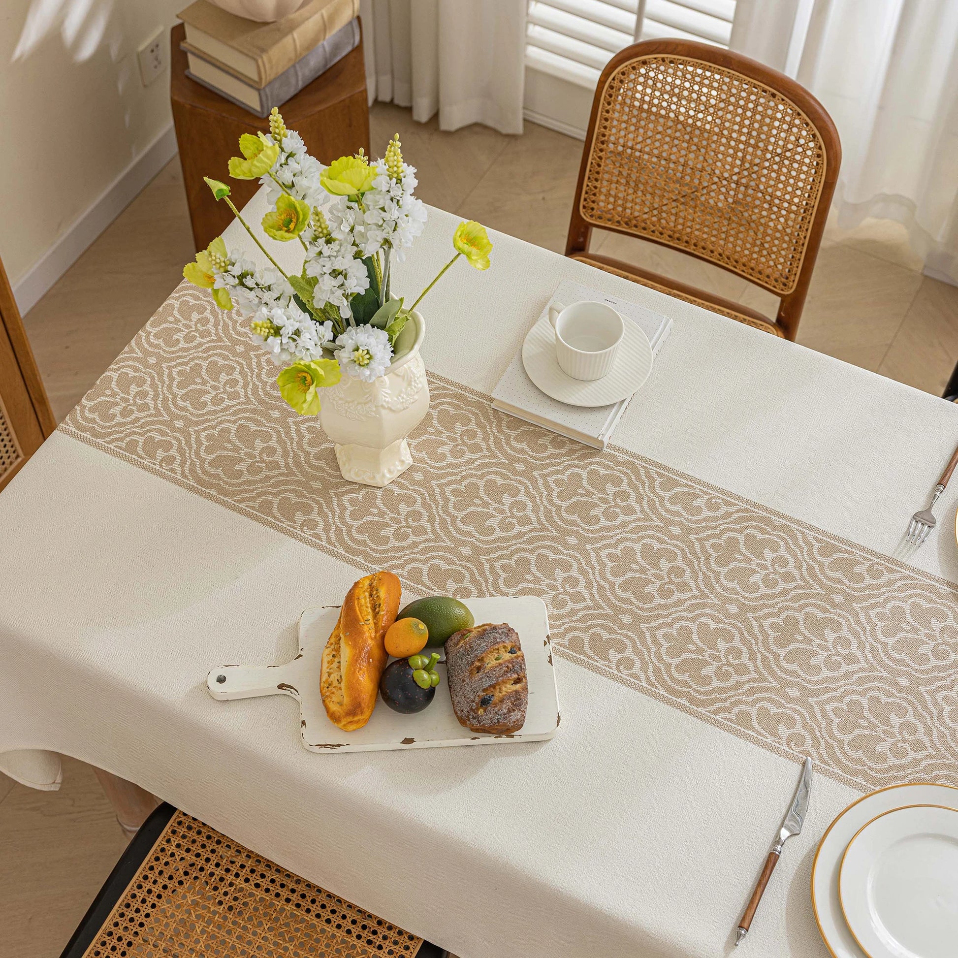 Battilo vintage retângulo toalha de mesa de linho capa de mesa à prova dwaterproof água resistente a manchas para mesa de jantar decoração da cozinha