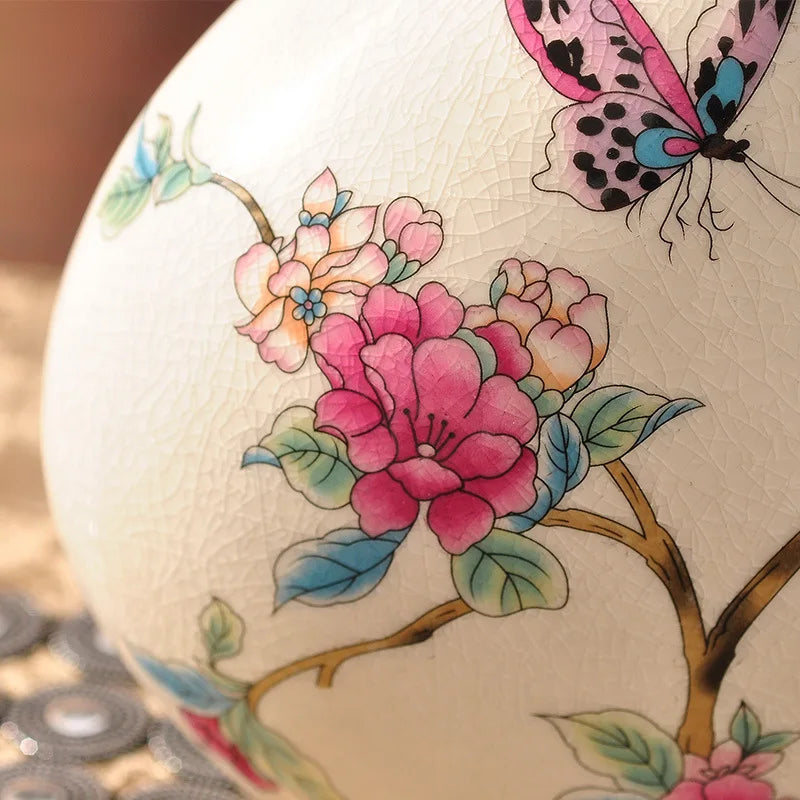 Vaso de Cerâmica Decorativo com Estampa Floral - Casa Ornato