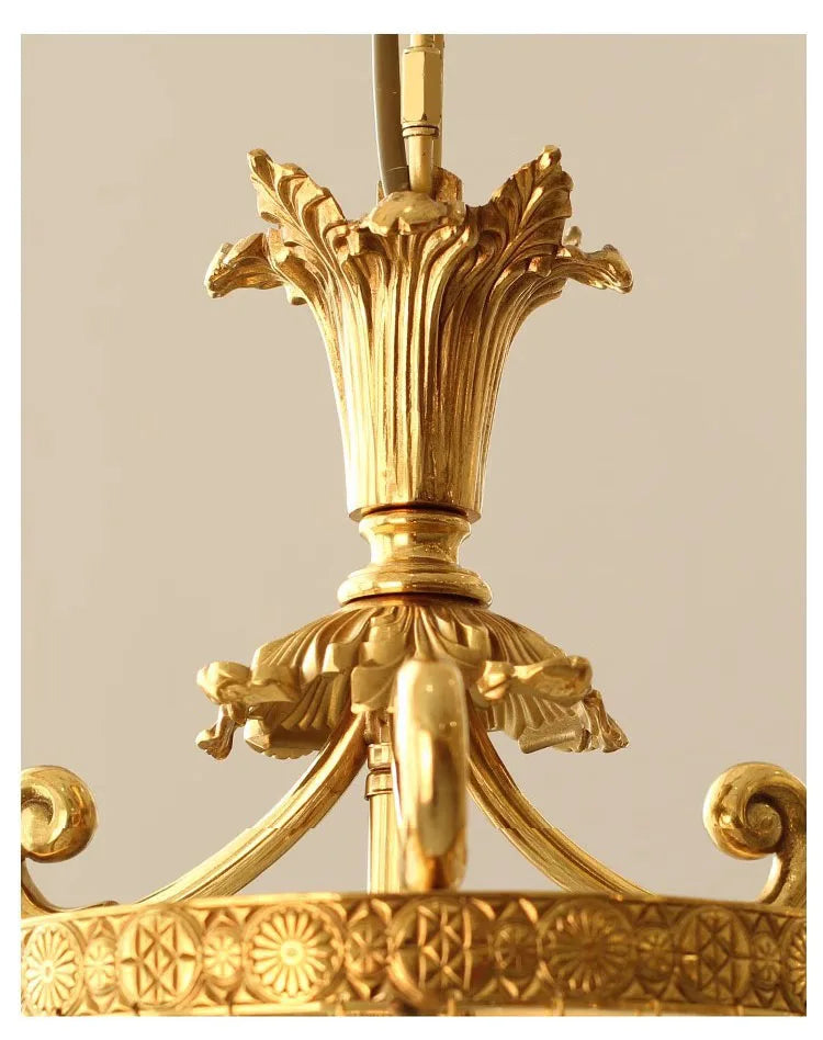 Francês retro estilo de cristal cobre pequeno lustre quarto cabeceira pendurado lâmpada corredor varanda vestiário iluminação pendente