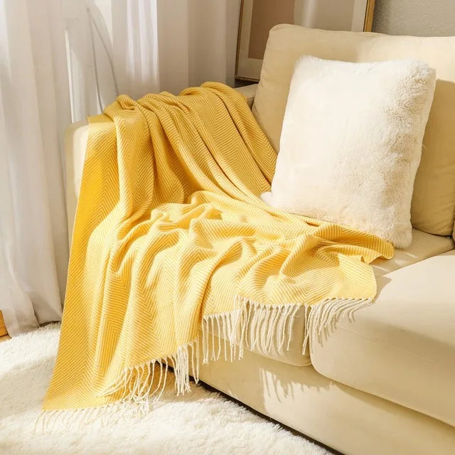 Cobertor Listrado Nórdico, Jacquard Geométrico, Cobertor De Malha, Colcha, Tapeçaria Xadrez, Decoração De Sofá, Drop Shipping