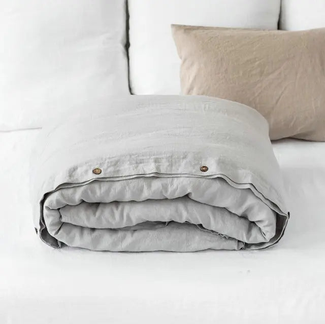 100% linho francês natural capa de edredão macio e confortável colcha capa rainha durável saudável têxteis para casa cama