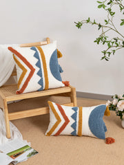 Capa de Almofada Geométrica em Veludo Bordado - Casa Ornato