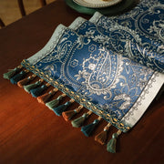 Corredor de mesa de linho elegante de designer, corredores de mesa coloridos com padrão de flores silvestres para mesas de jantar, decoração