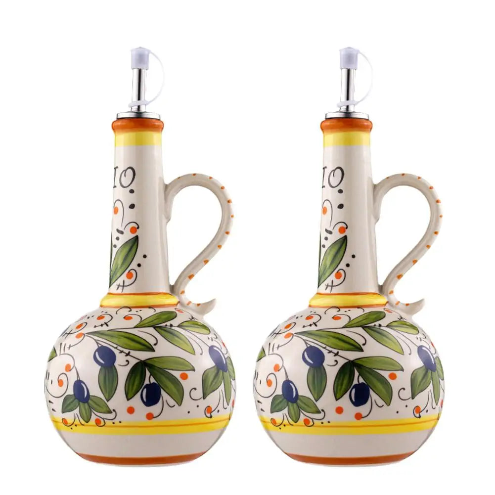 Culinaire Élégance - Dispenser de Azeite em Cerâmica 700ml - Casa Ornato