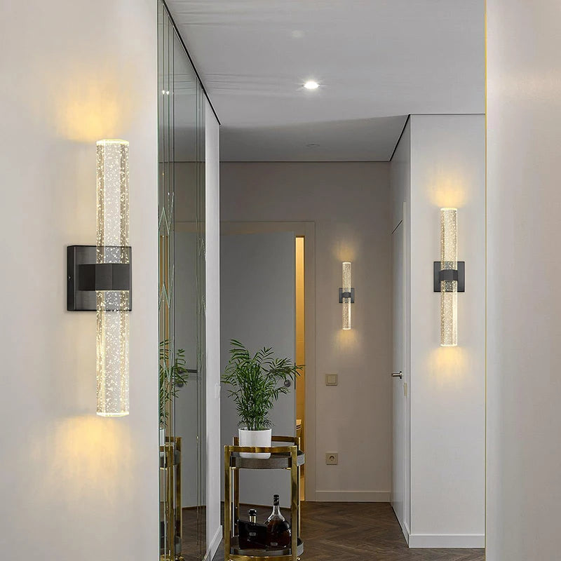 Bolha de cristal lâmpadas parede moderna iluminação led ouro arandelas parede interior sala estar fundo tv quarto corredor decoração casa lustre