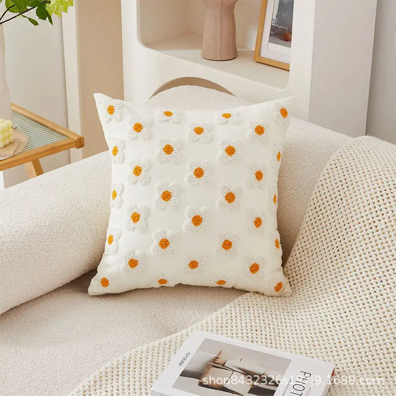 Lona floral bordado capa de almofada algodão 45x45 campo stely fronha ornamental para sala estar luxo decoração casa