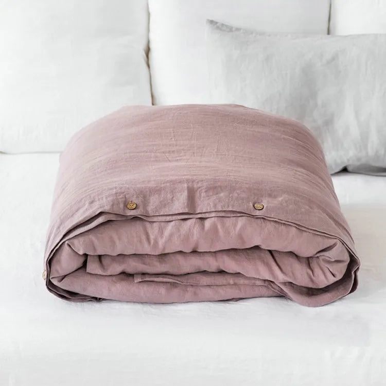 100% linho francês natural capa de edredão macio e confortável colcha capa rainha durável saudável têxteis para casa cama