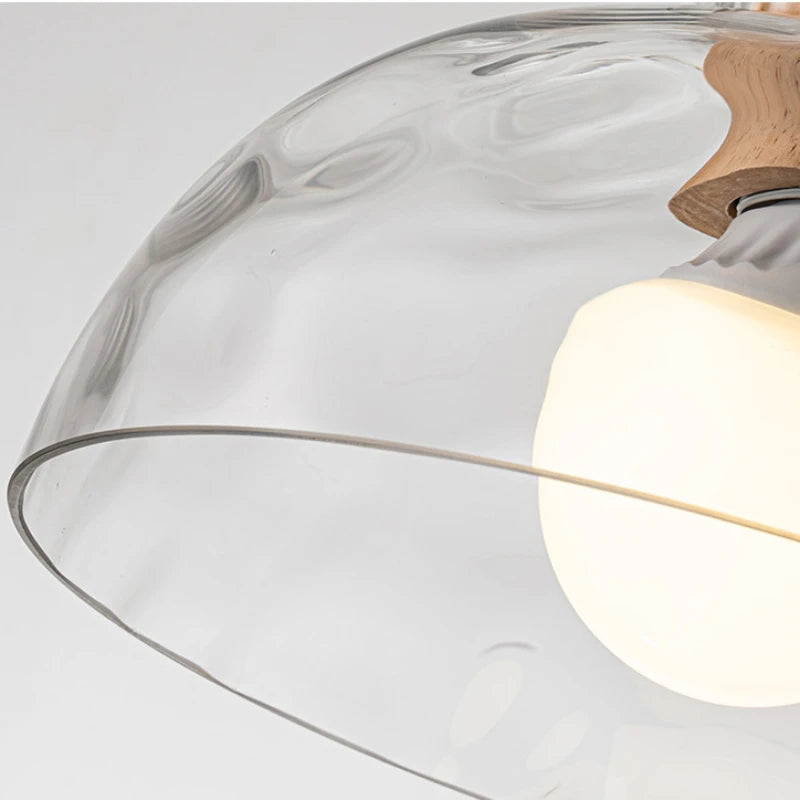 Lustre de Vidro Transparente com LED Moderno