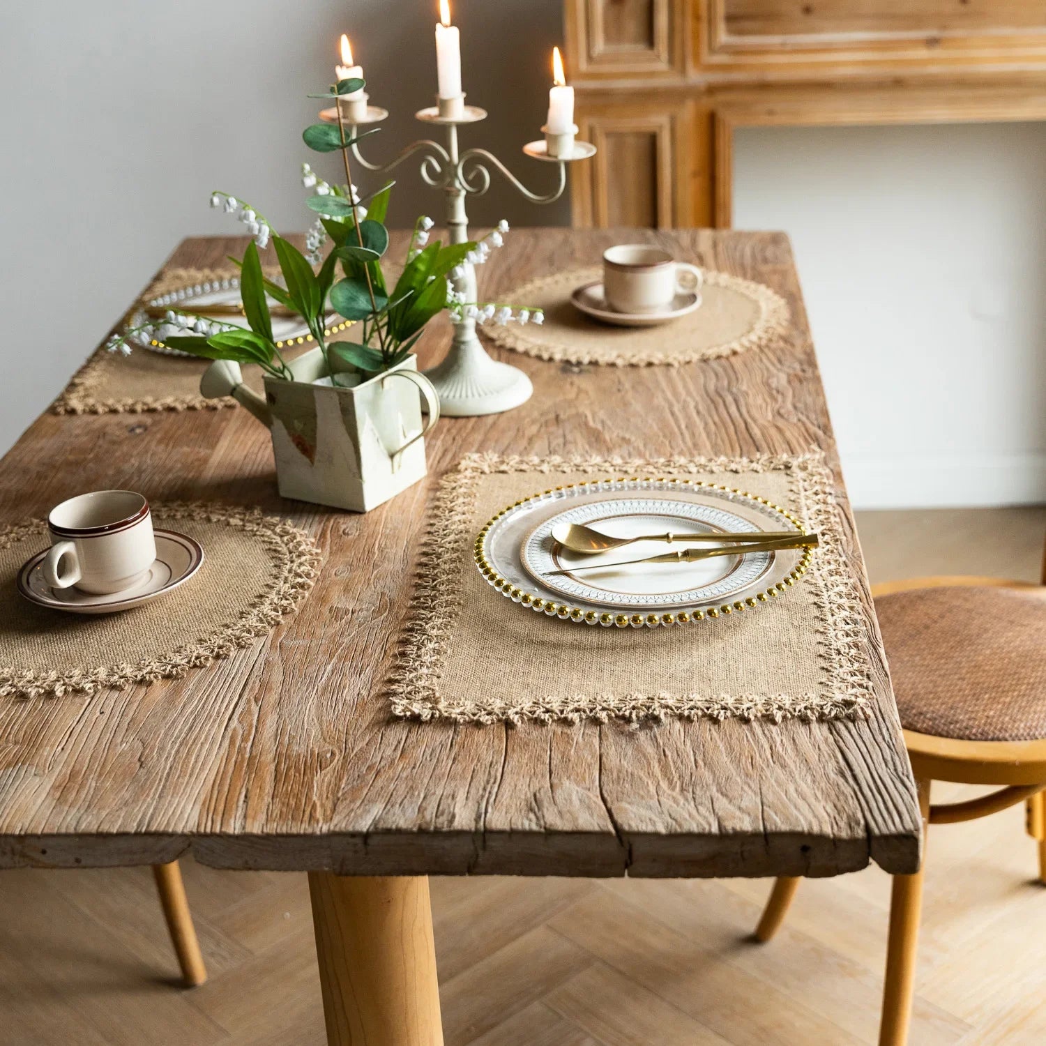 Jogo Americano Rústico em Juta - Elegância Natural - Casa Ornato