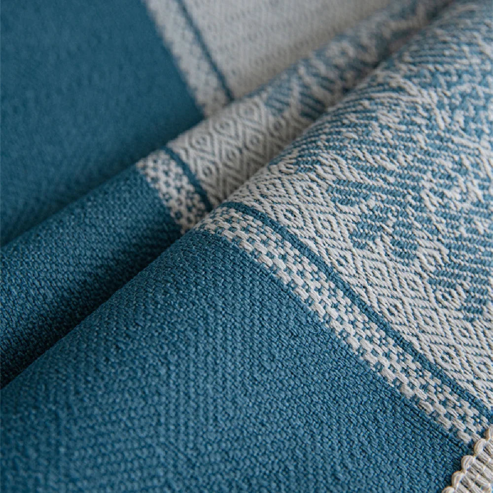 Toalha De Mesa Retangular Do Jacquard Do Algodão Do Poliéster, Girassol Azul, Toalha De Mesa De Café, Toalha De Cobertura De Poeira, Doméstico