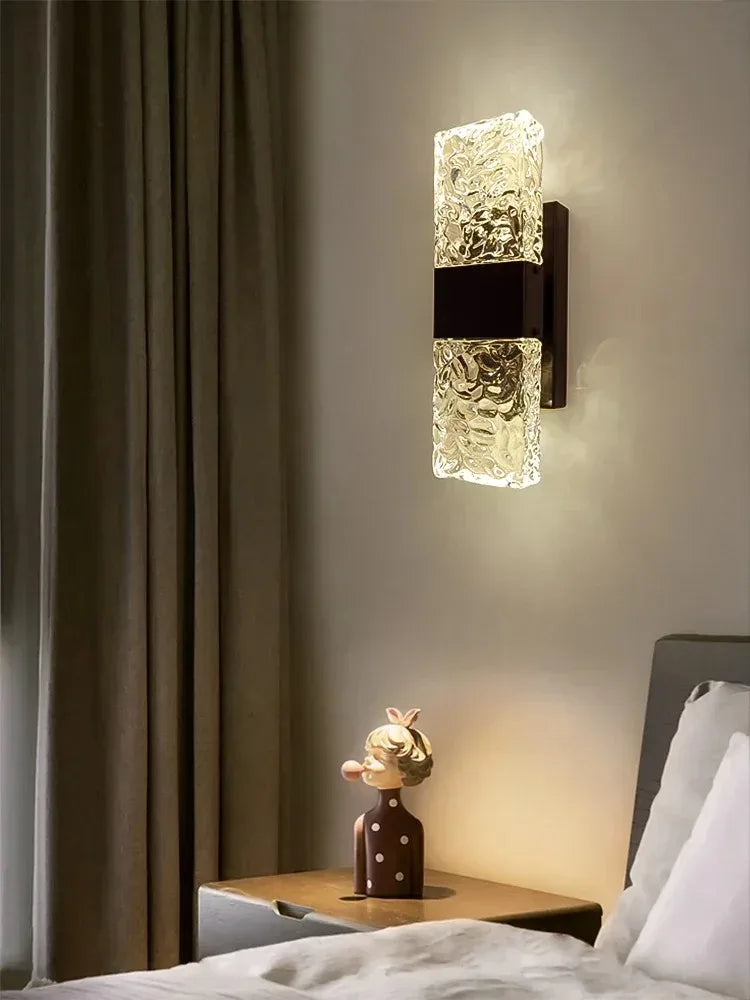 Simples e moderno lâmpada de parede vidro criativo estudo quarto cama luz luxo decoração corredor sala estar fundo parede luzes led