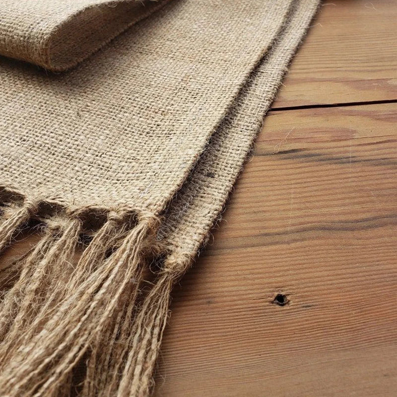 Corredor de Mesa de Juta com Borlas para Decoração - Casa Ornato