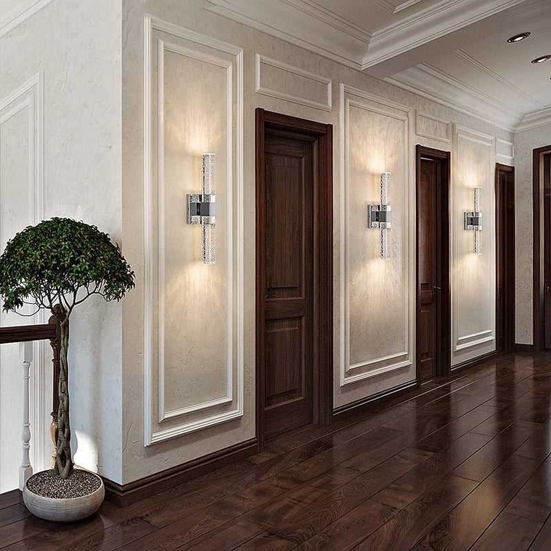 Bolha de cristal lâmpadas parede moderna iluminação led ouro arandelas parede interior sala estar fundo tv quarto corredor decoração casa lustre