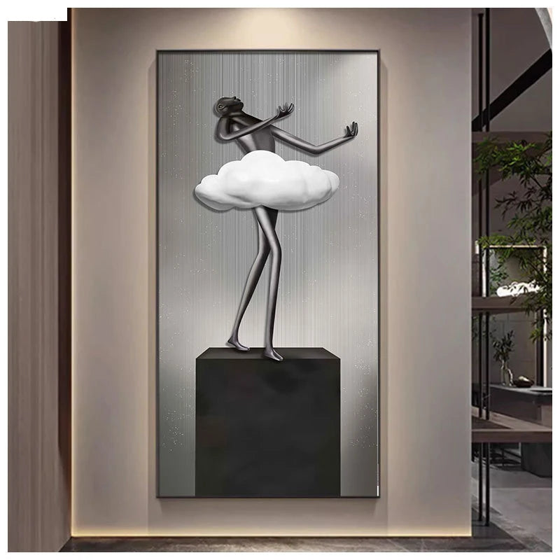 Pintura em Tela de Estátua Moderna - Casa Ornato