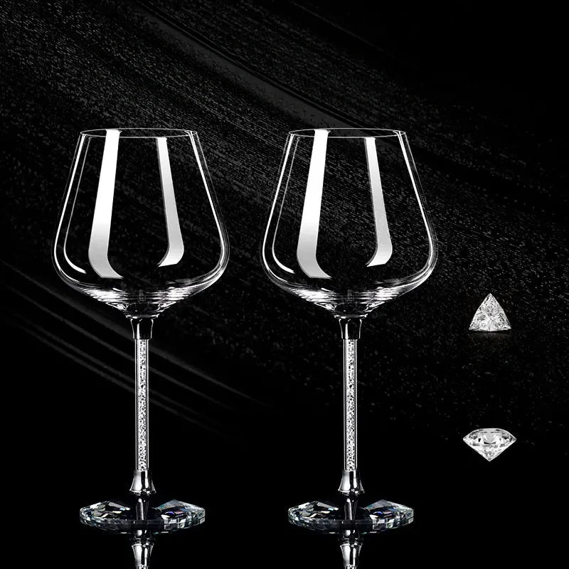 Copo de vinho tinto com copo de cristal high-end, alto drinkingglasses para flauta de champanhe, festa, 2pcs, luz, luxo