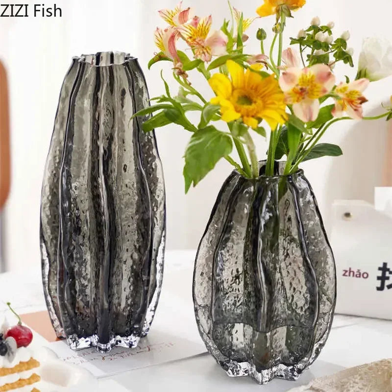 Imite carambola vaso de vidro hidroponia vasos de flores forma carambola vasos flores artificiais decorativo arranjo floral