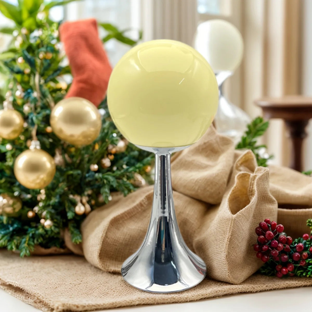 Luminária de Mesa Esfera de Vidro Elegante - Casa Ornato