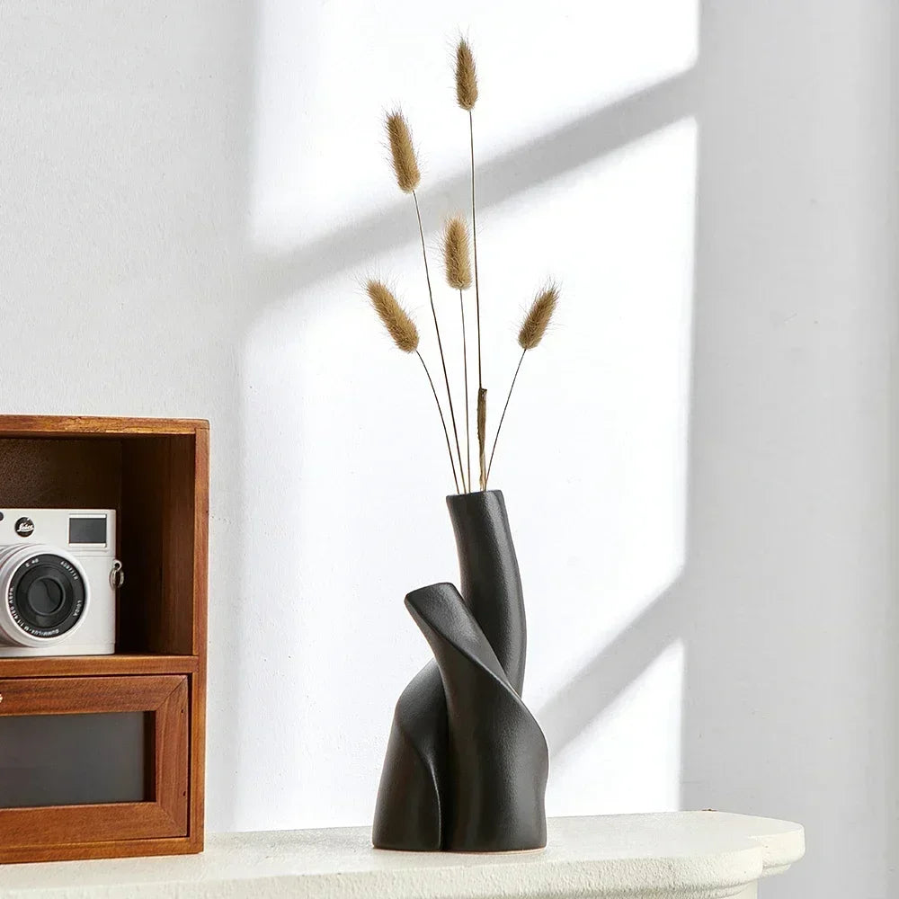 Vaso de Cerâmica Fosca para Decoração Moderna - Casa Ornato