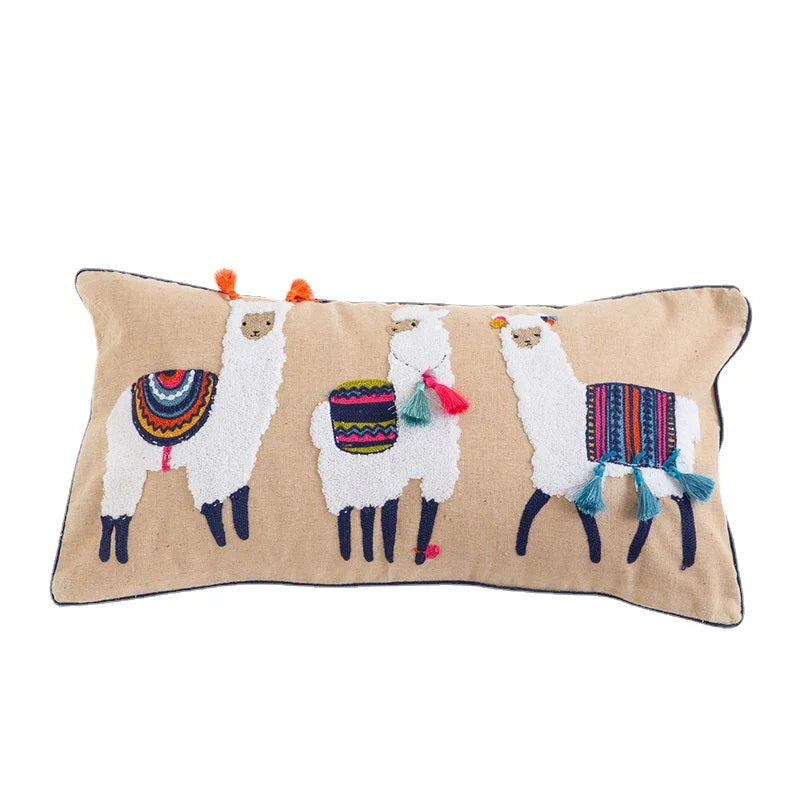 Almofada de alpaca indiana para cadeira de escritório, fronhas coloridas, decoração criativa, sofá, decoração do quarto